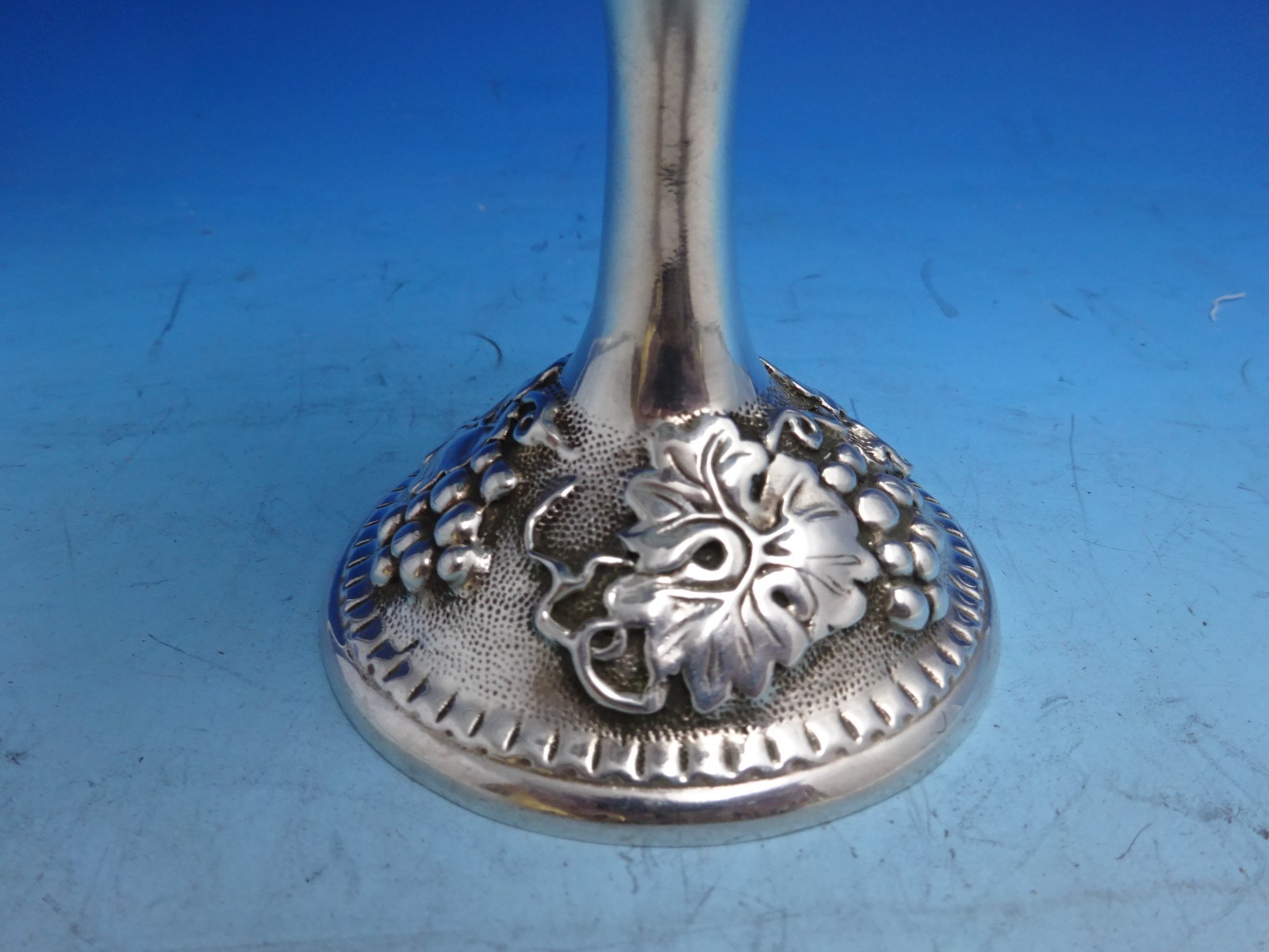 Repousse by Galmer Sterling Silver Goblet Embossed Grapes GW 6 1/2" (#8653)