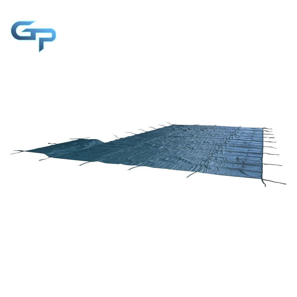 Solid Rectangular Pool Safety Cover With 4'x8' Right Step and Drain For 20x40FT