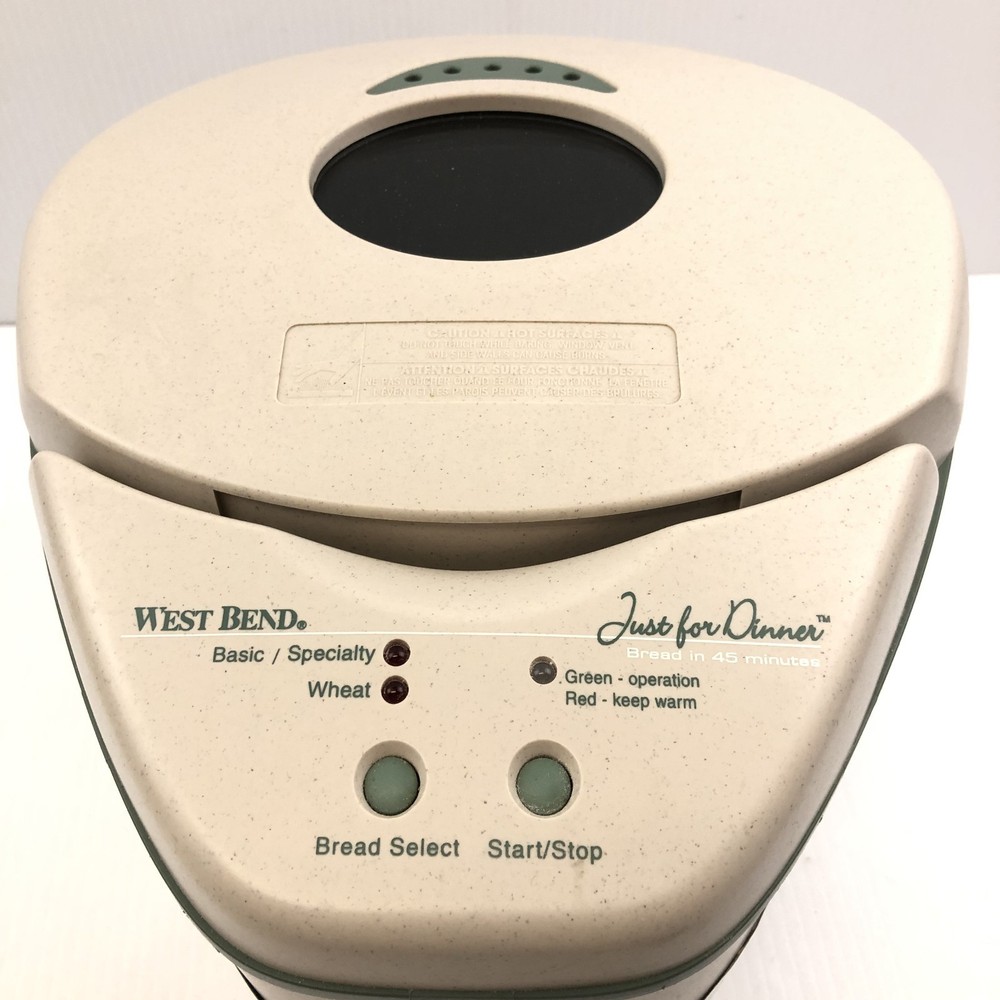 WEST BEND JUST FOR DINNER AUTOMATIC BREAD MAKER MACHINE MODEL 41077 EUC Clean