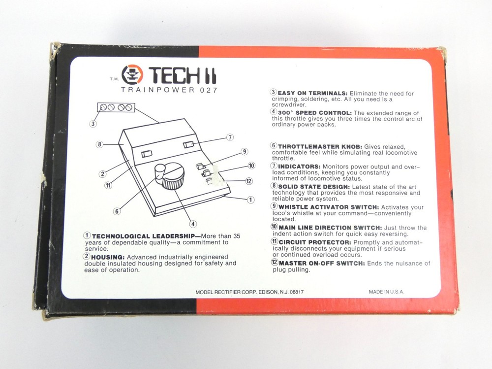 Vintage MRC Tech II Trainpower 027 Transformer Controller - Open Box