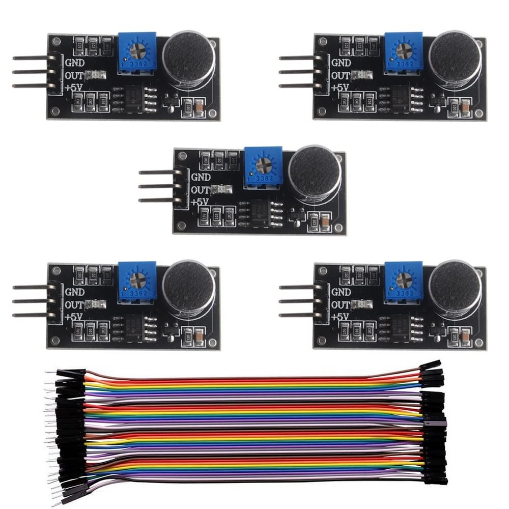 LM393 Sound Sensor Module High Sensitivity Microphone Detection 5 Pack Arduino