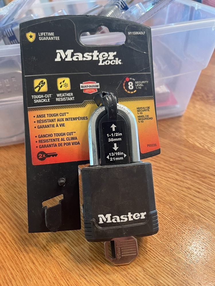 Master Lock Padlock M115XKADLF Tough Cut Weather Resistant - Key Code: 2452