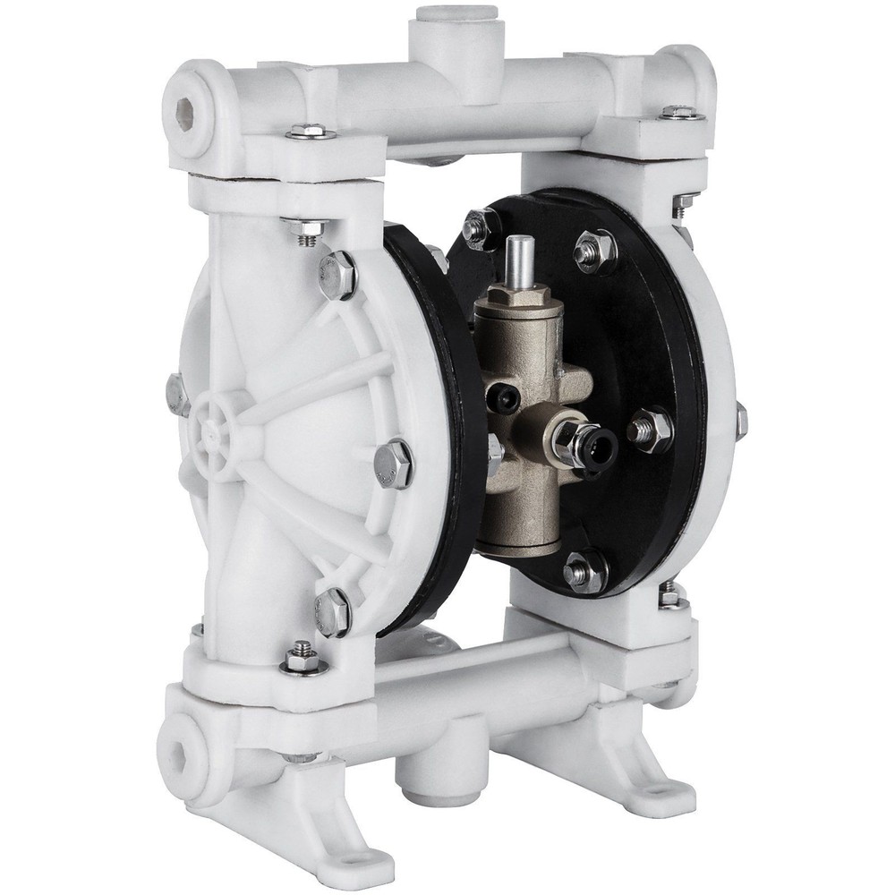 2.5GPM 80PSI Air-Driven Double Diaphragm Pump PP Construction PTFE