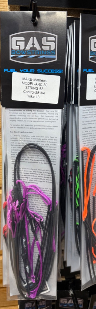 NEW Gas Mathews ARC 30 Bow Strings String COMPLETE SET Flo Purple