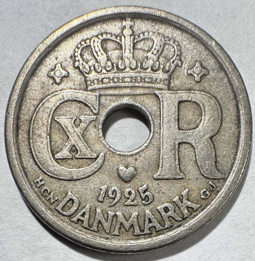 1925 Denmark 25 Ore, VF