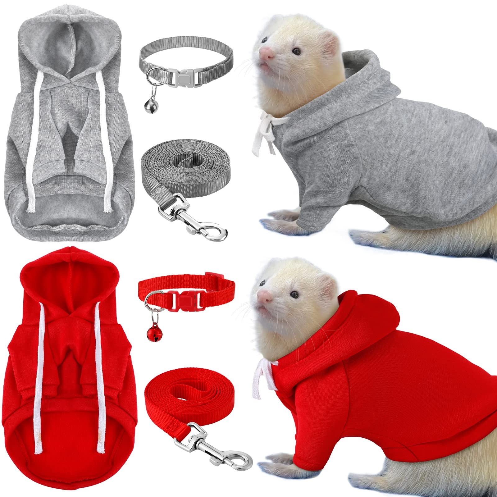 6 Pcs Ferret Clothes Accessories Include Ferret Leash and Harness Set Safe Pe...