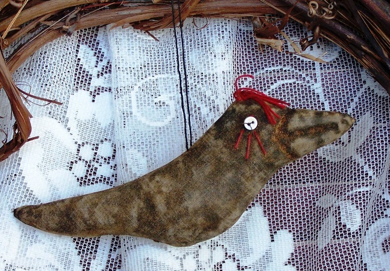 PRIMITIVE RAGGEDY CROW ORNIE PRIM ORNAMENT MAILED PATTERN QUICK AND EASY