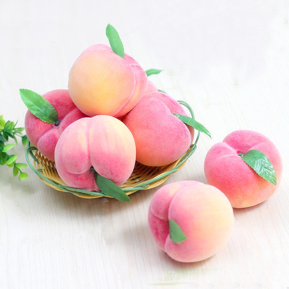 10pcs 8cm size Plastic Fake simulated Fruit artificial peach fruit model