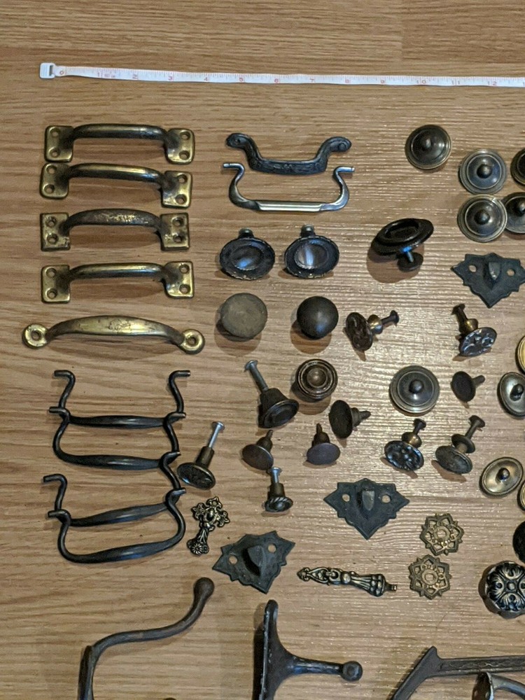 Misc Antique Vintage Cabinet Knobs Back Plates PARTS and Wall Hooks