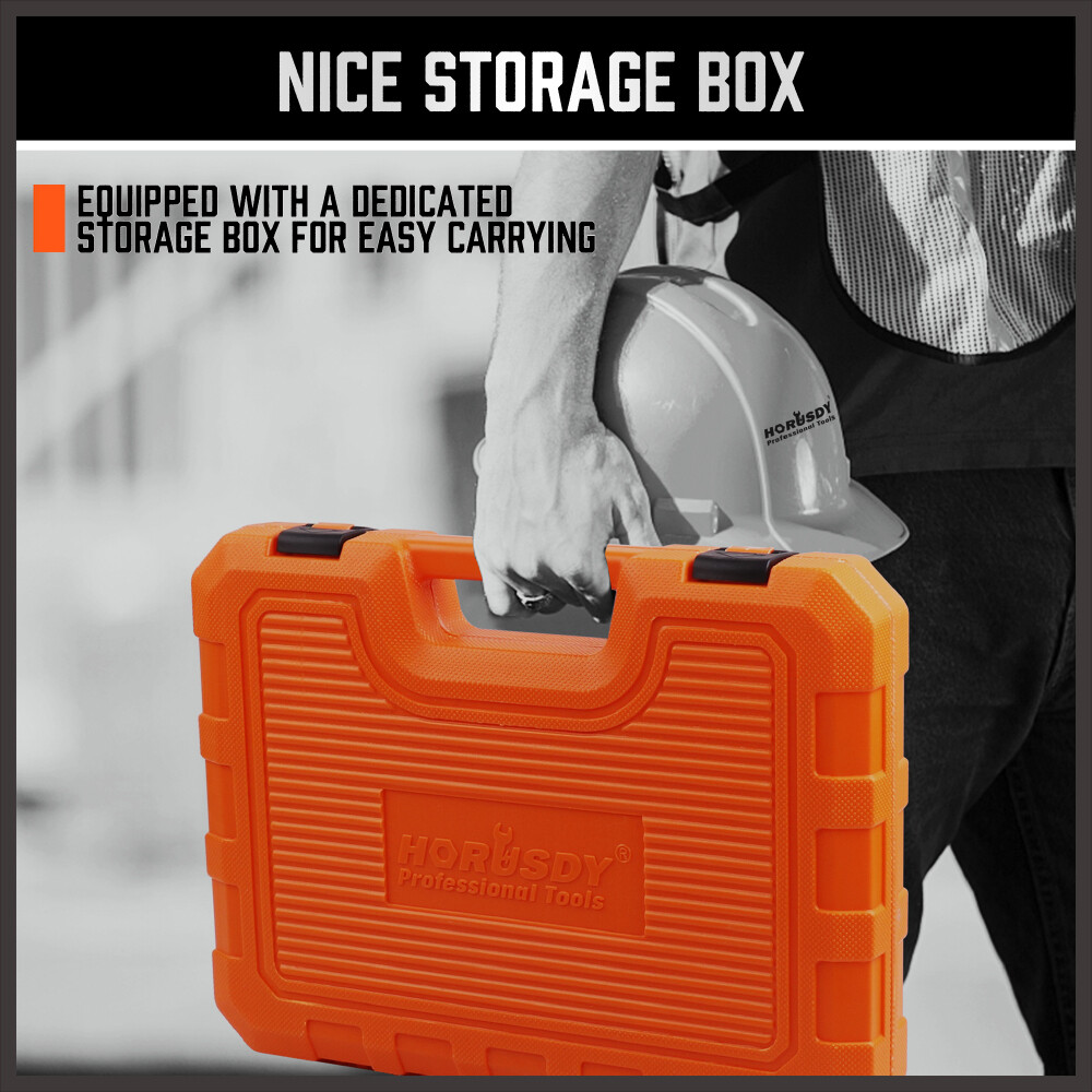 56Pcs 1/4" Drive Impact Deep Socket Set Extension Bar Universal Joint SAE Metric