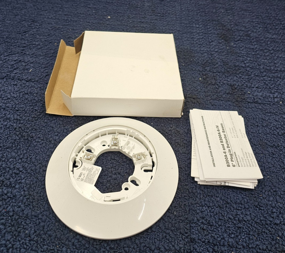 (QTY 2) System Sensor B300A-6 Detector Base White For Fire Alarm Smoke Detector