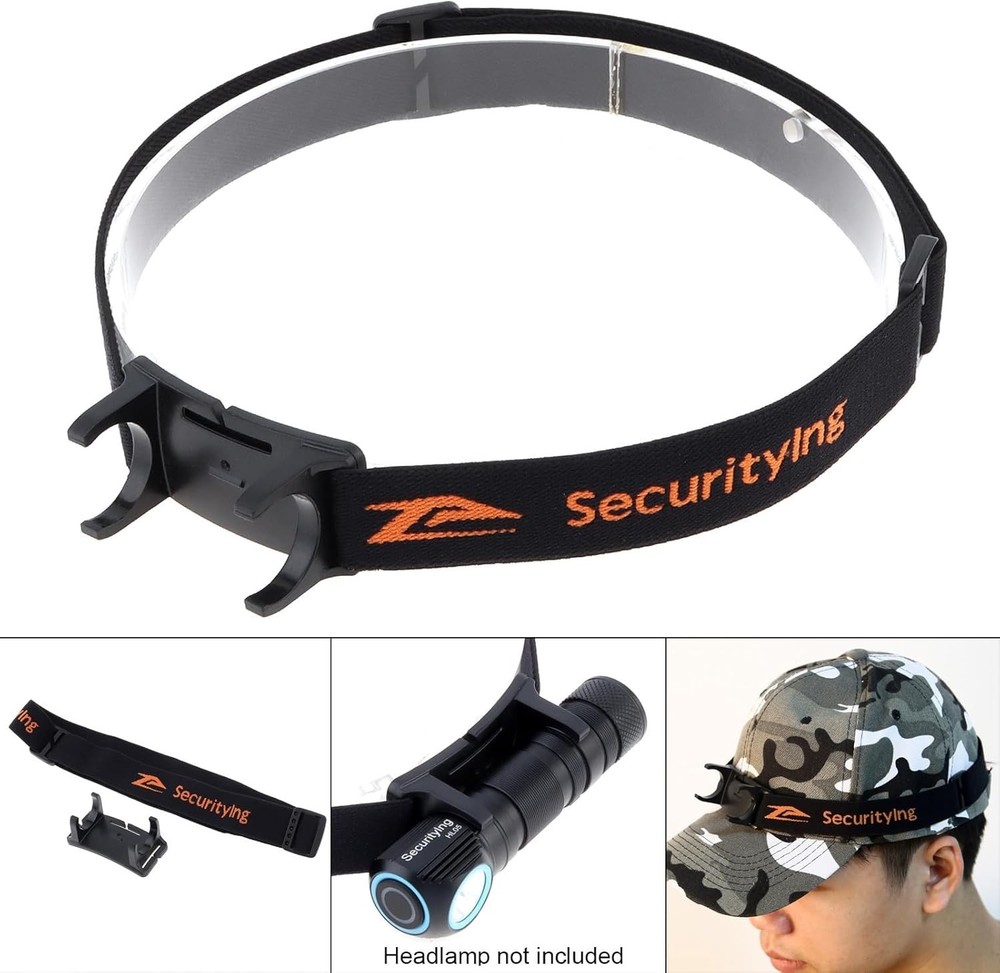 Adjustable Black Headlamp Strap with Bracket - 22mm to 26mm Compatibility