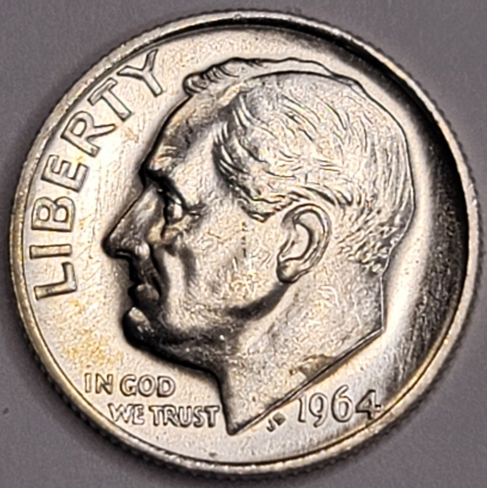 1964 P Uncirculated Roosevelt Dime - 90% Silver