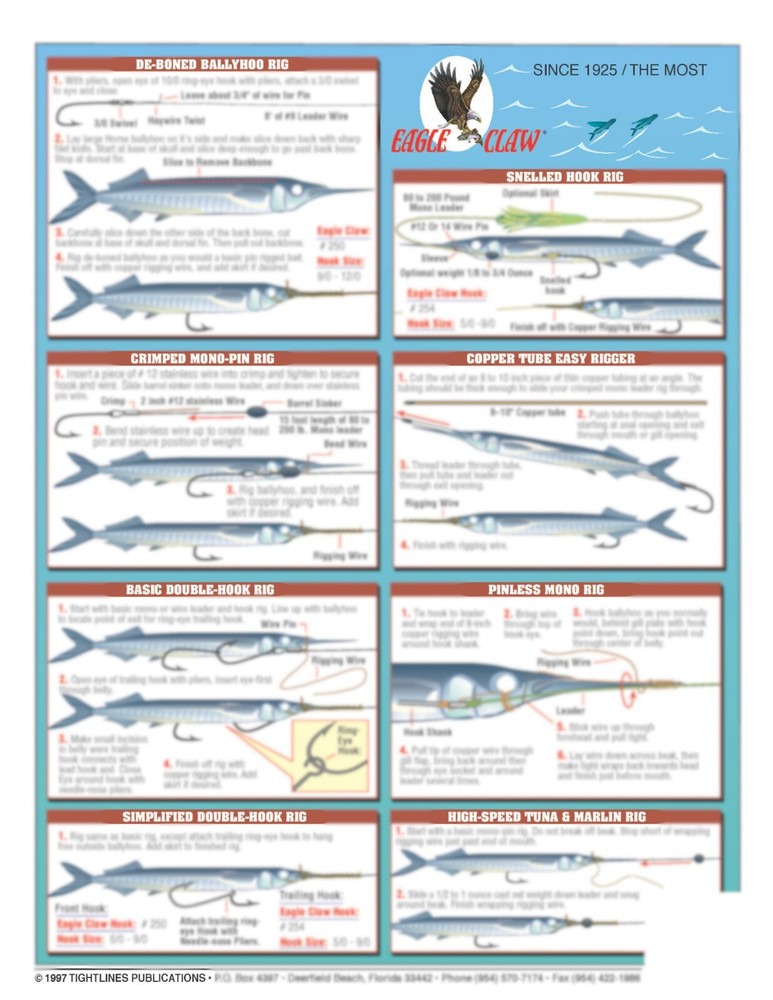Saltwater Bait Rigging Guide #3 (Ballyhoo Rigs) -- Waterproof Reference