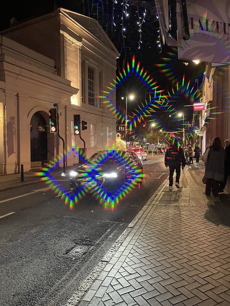 Diffraction Square Filter For Use With Mobile Phones Rainbow