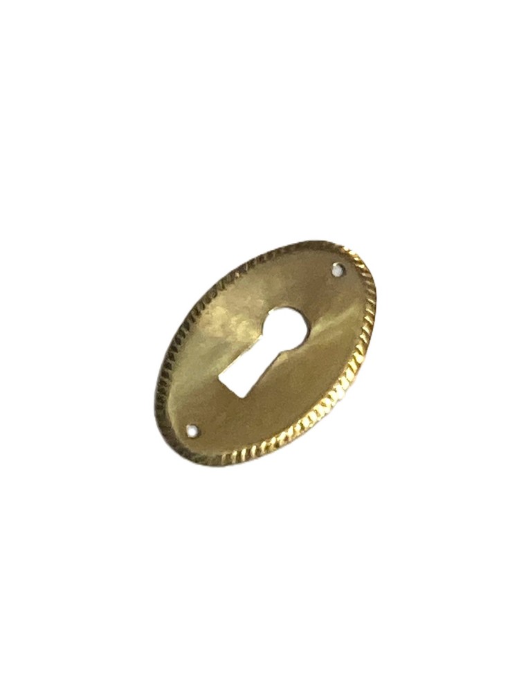 Keyhole Cover Bright Brass With Serated Edges For Drawers Doors