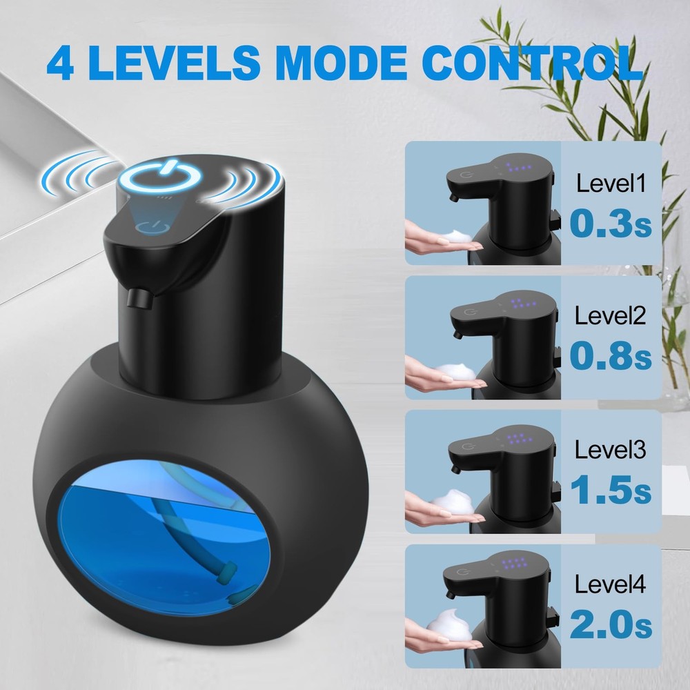 Automatic Soap Dispensers,15oz/420ml USB Touchless Foaming Black