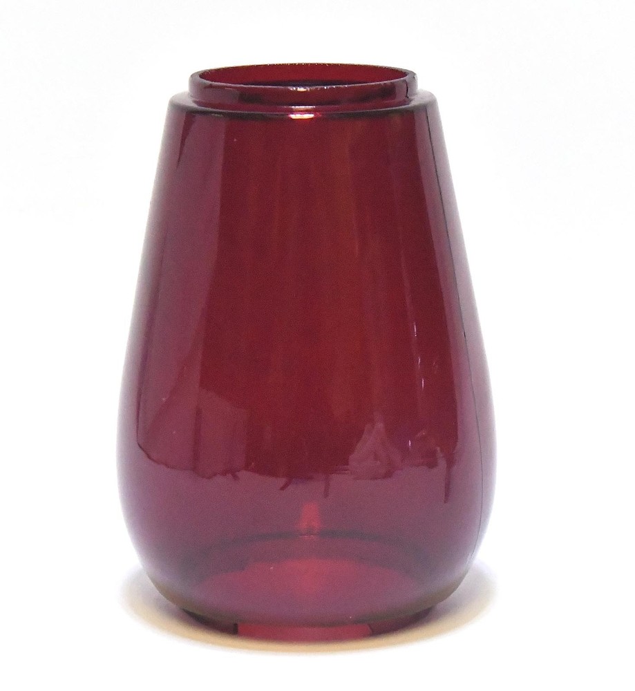 VINTAGE RUBY RED REPLACEMENT LANTERN GLOBE LENS UNMARKED SOME DAMAGE