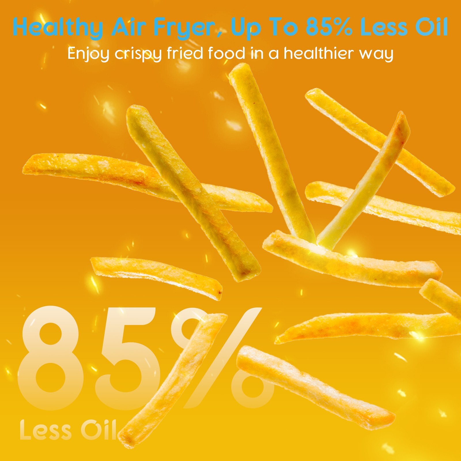 HYSapientia 26QT Stainless Steel Air Fryer Oven With Rotisserie 1800W Mini Oven