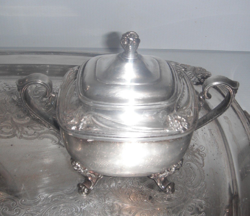 5pc Daffodil Pattern 1847 Rogers Bros Silver Plate Tea & Coffee Service Set