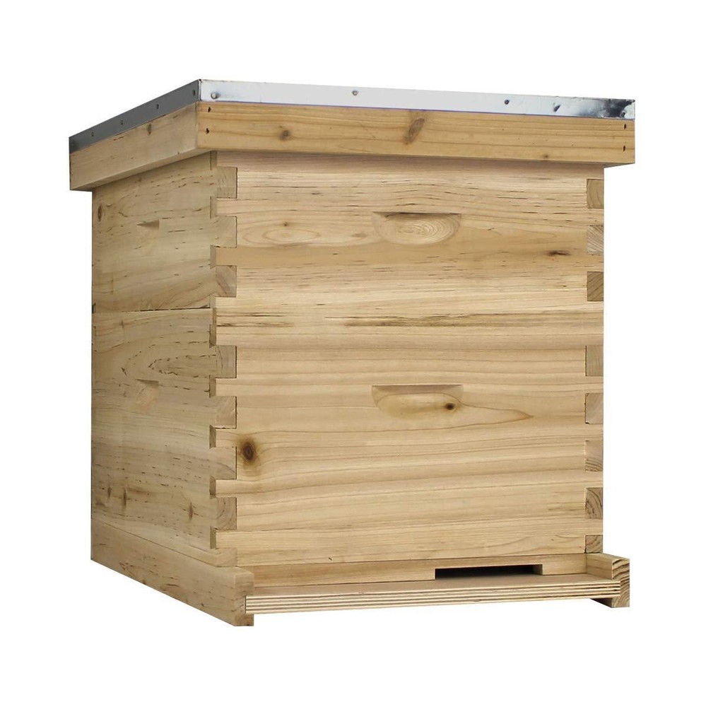 NuBee 10 Frame Complete Beehive Kit – Unassembled (1 Deep + 1 Medium Boxes) with