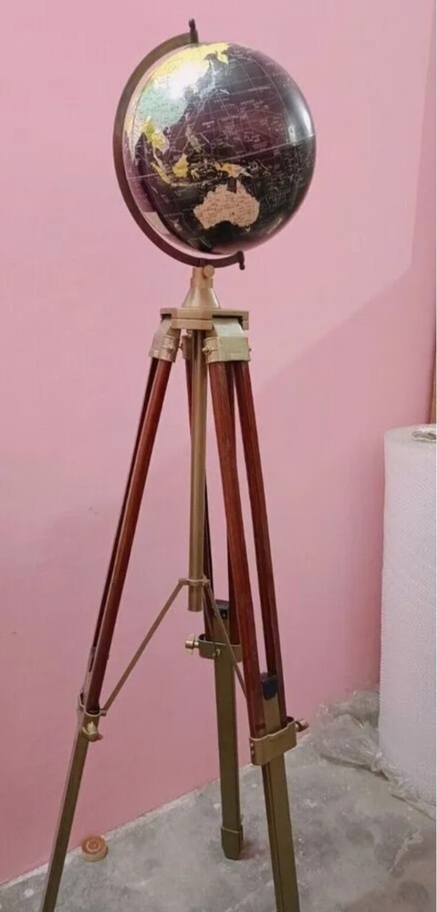 World Map Globe With Tripod Stand World Authentic Adjustable Modern Map Globe