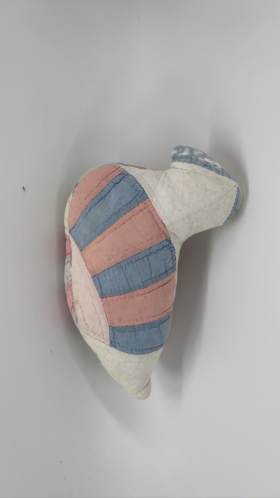 Handmade Quilted Patchwork Duck Goose Plush Pink Blue