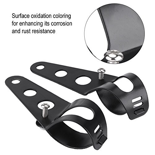 33-45mm Fork Headlight Mounting Bracket, Universal Motorcycle Headlight Black