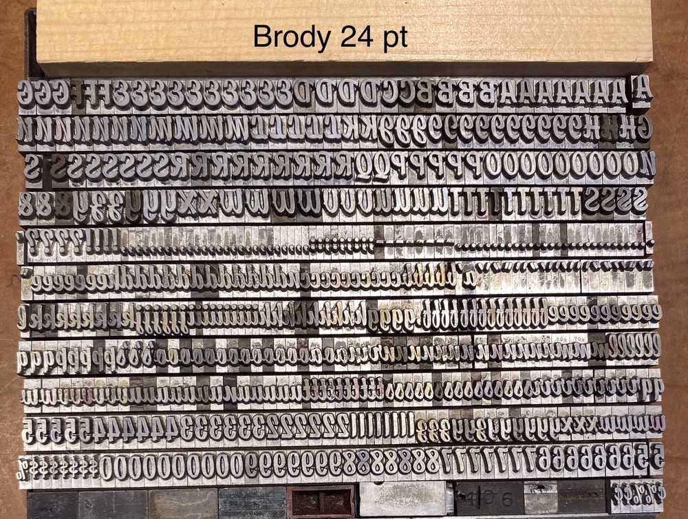 Letterpress Type—Brody— 24 Pt