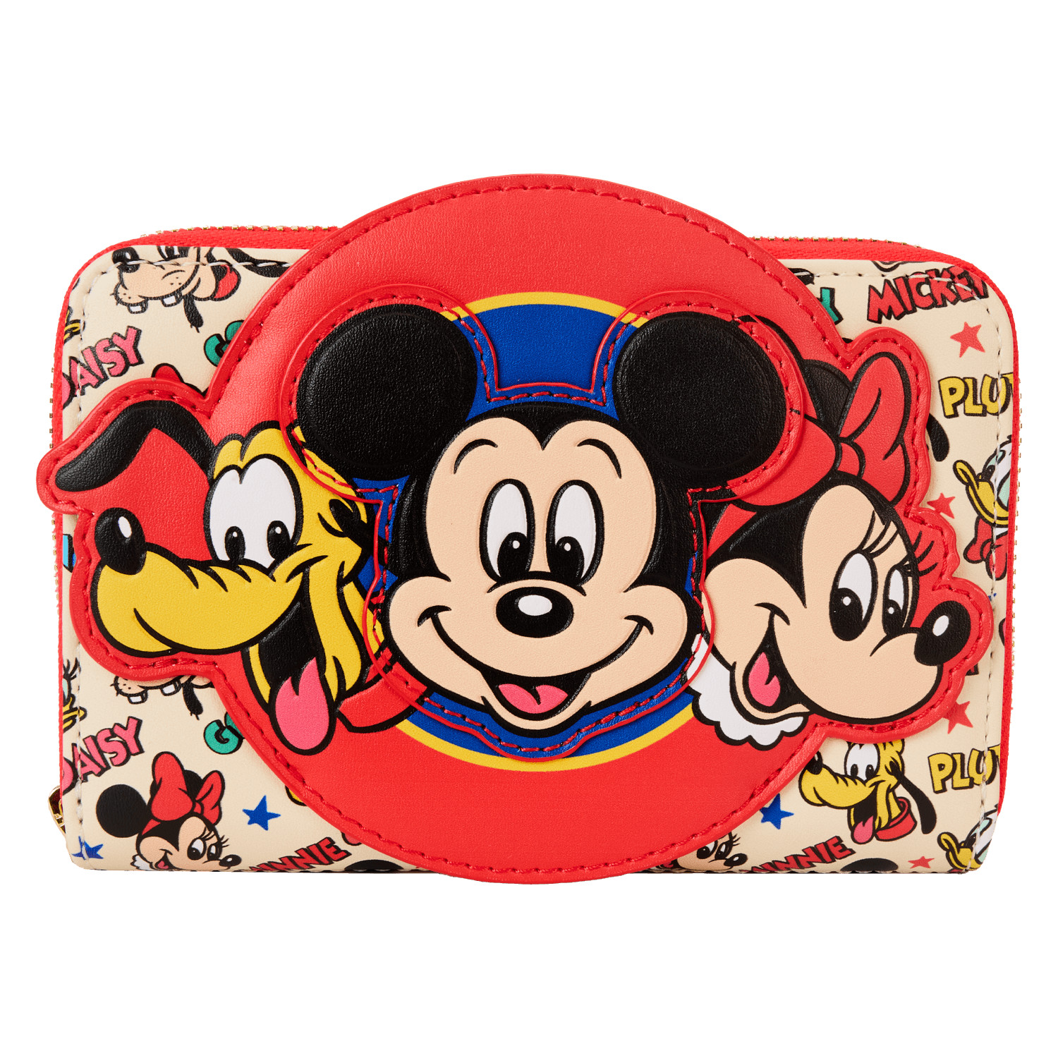 NEW Disney Loungefly Wallet Mickey & Friends Classic All-Over Print Zip Around