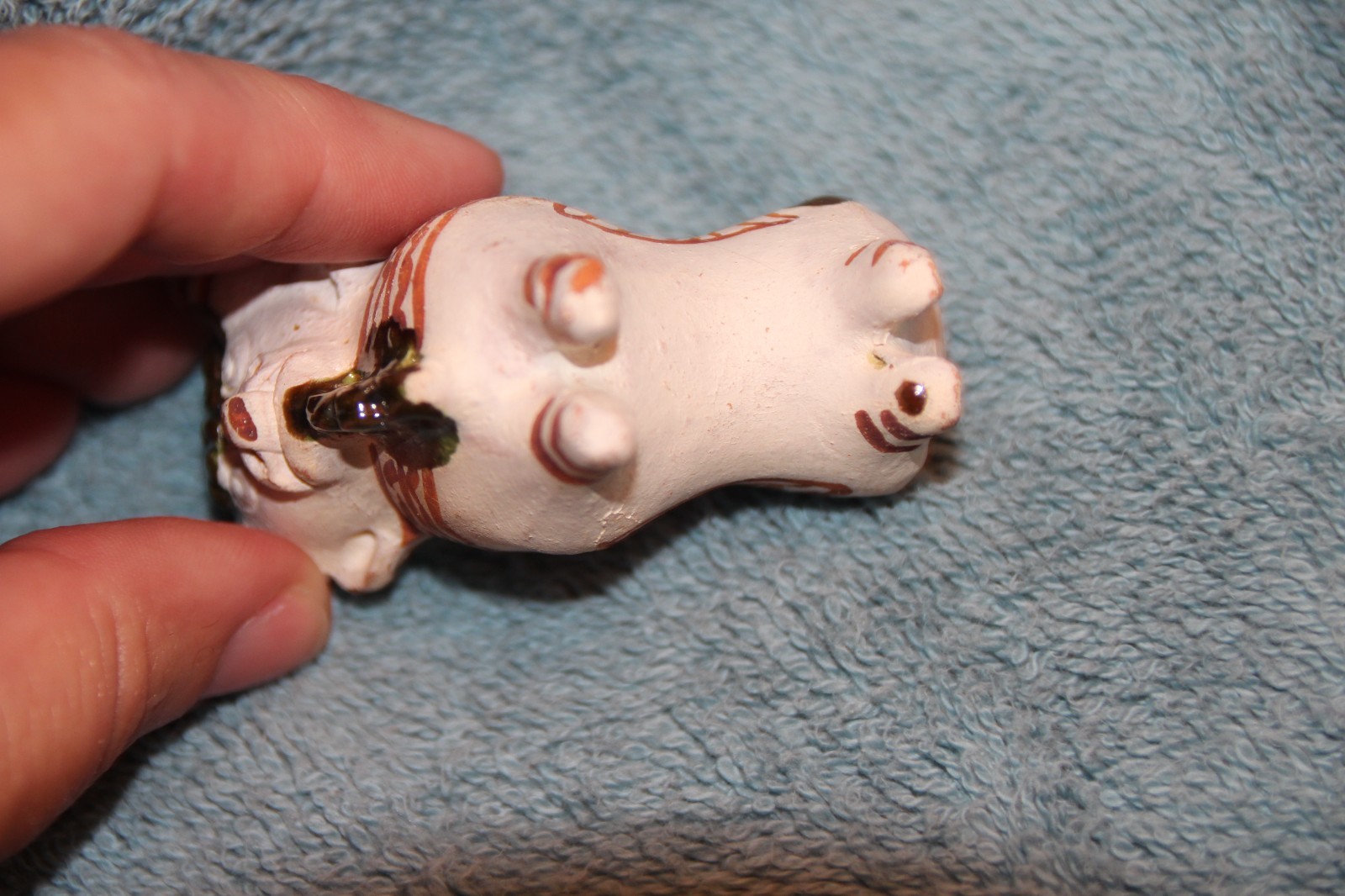 Vintage Folk Art Bull Peruvian Pottery