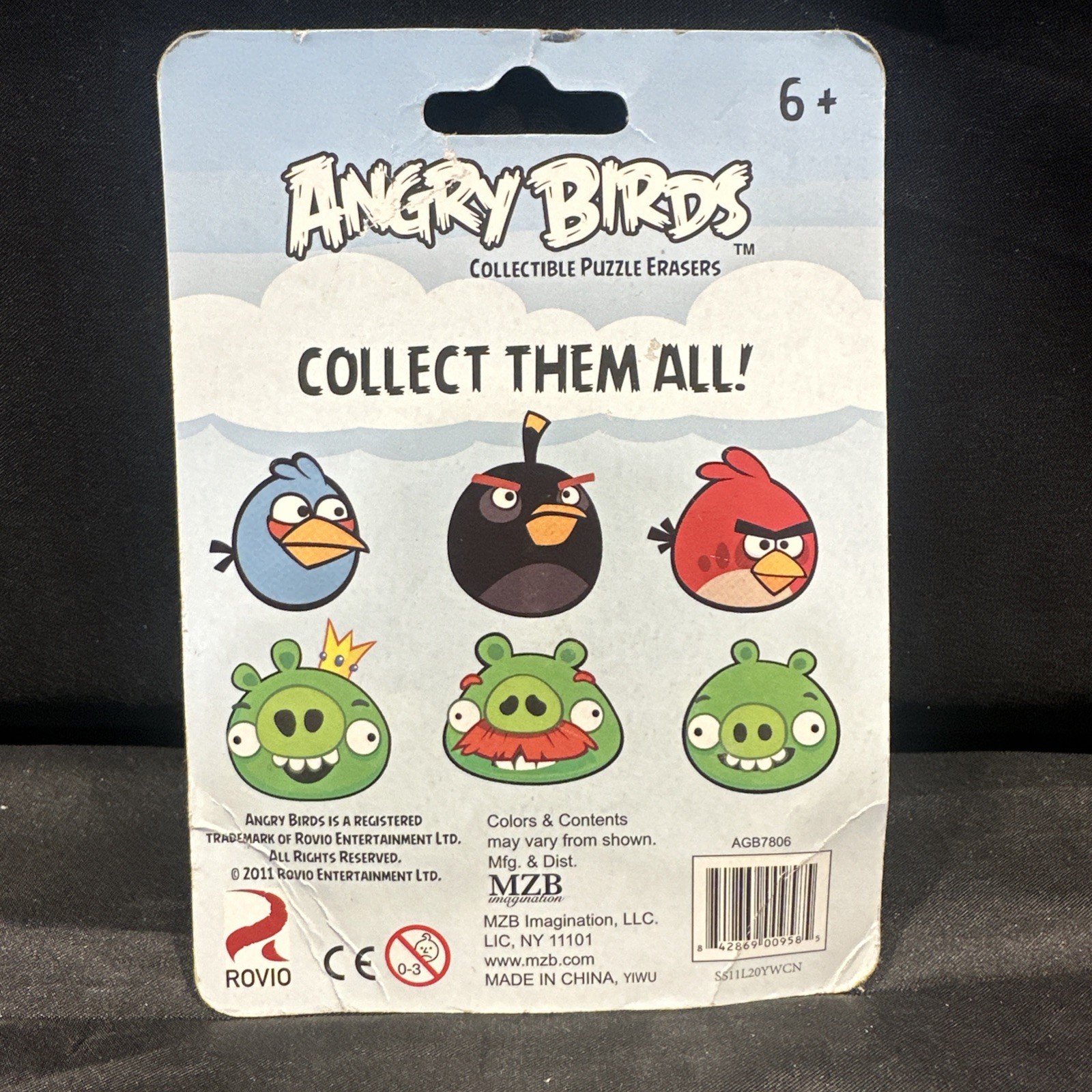 NEW On Card SHIPS FREE 2011 Angry Birds Collectible Puzzle Erasers Pig Series
