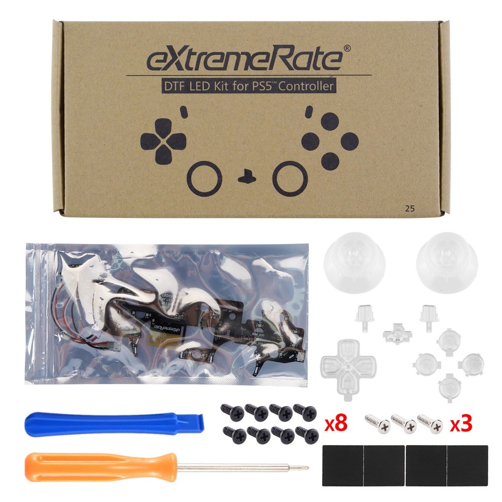 7 Colors 9 Modes Luminated Button Kit Lighted LED For PS5 Controller BDM-010 020