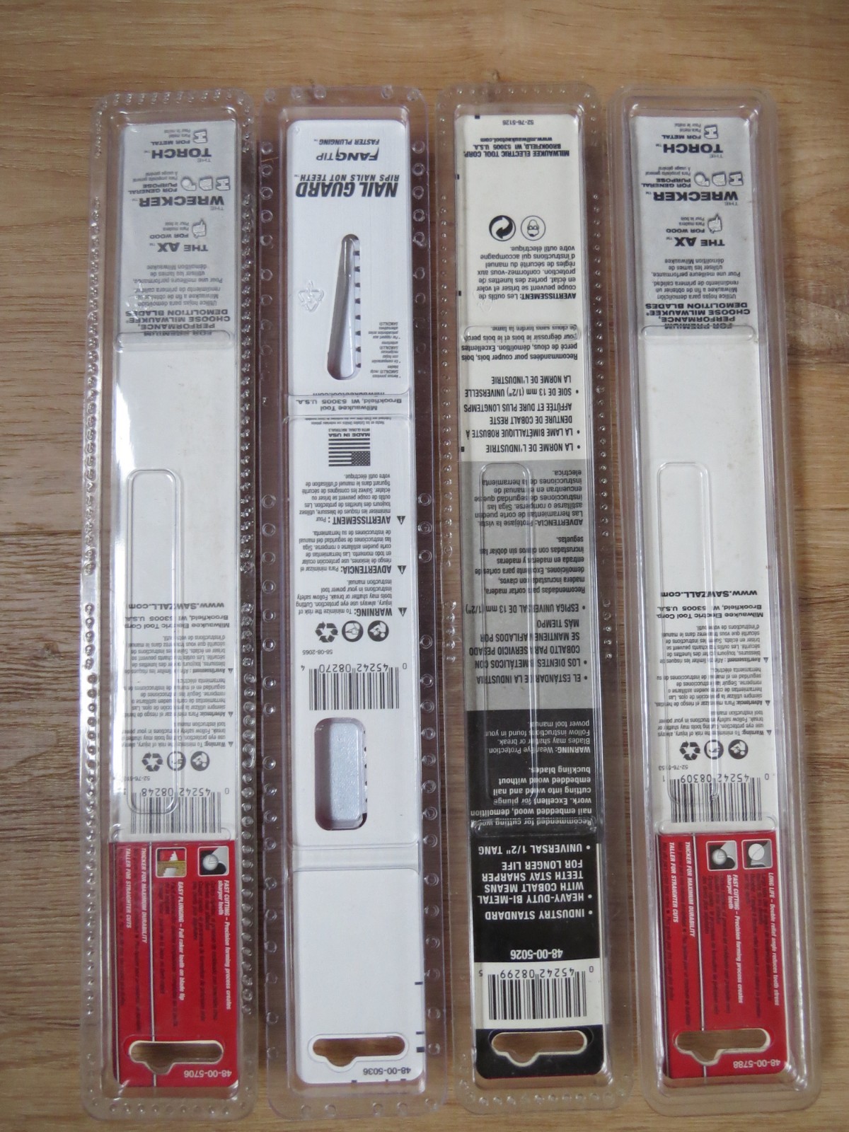 Lot of 4 Milwaukee Sawzall 9" blade 5 packs, #5036, #5706, #5026, & #5788