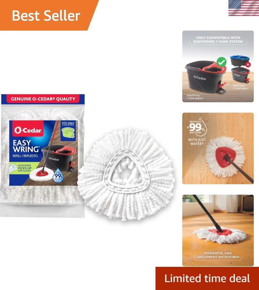 EasyWring Spin Mop Microfiber Refill, White Packaging May Vary