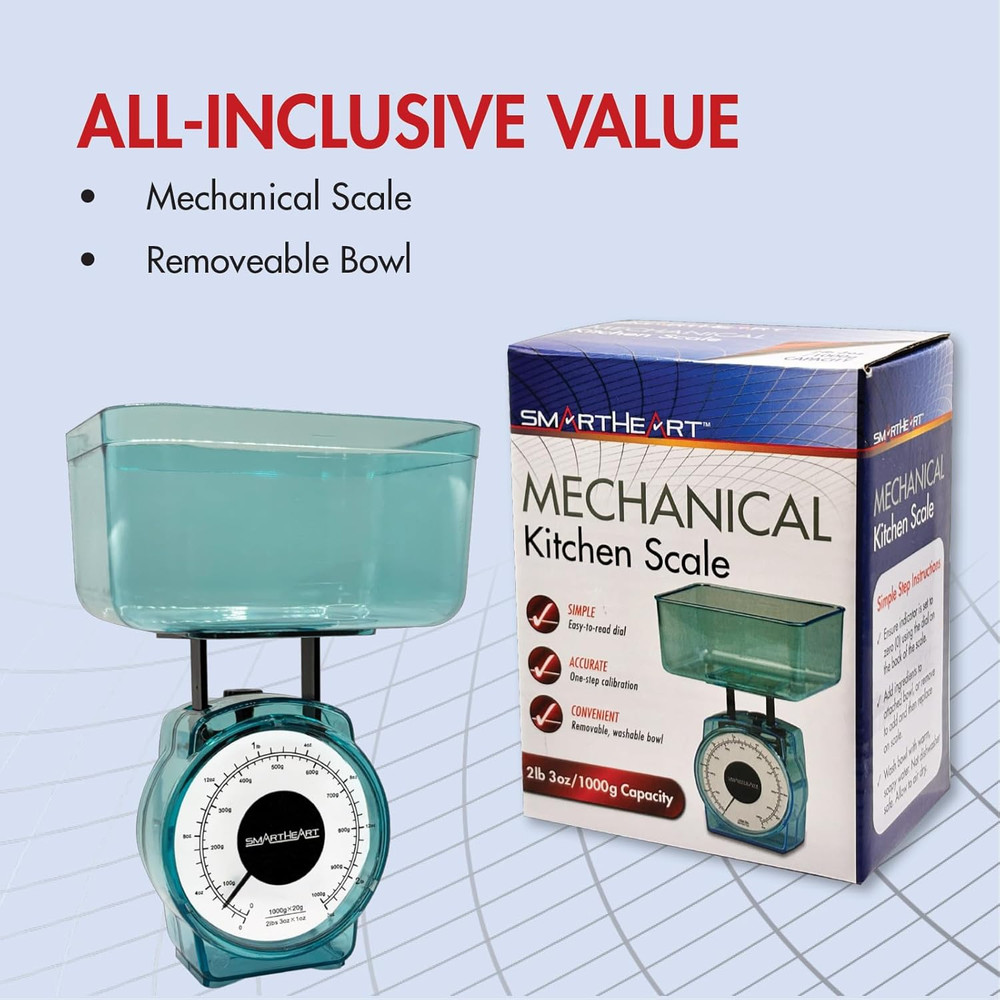 Mechanical Kitchen Scale | Simple One-Step Calibration | Precise Measurements wi