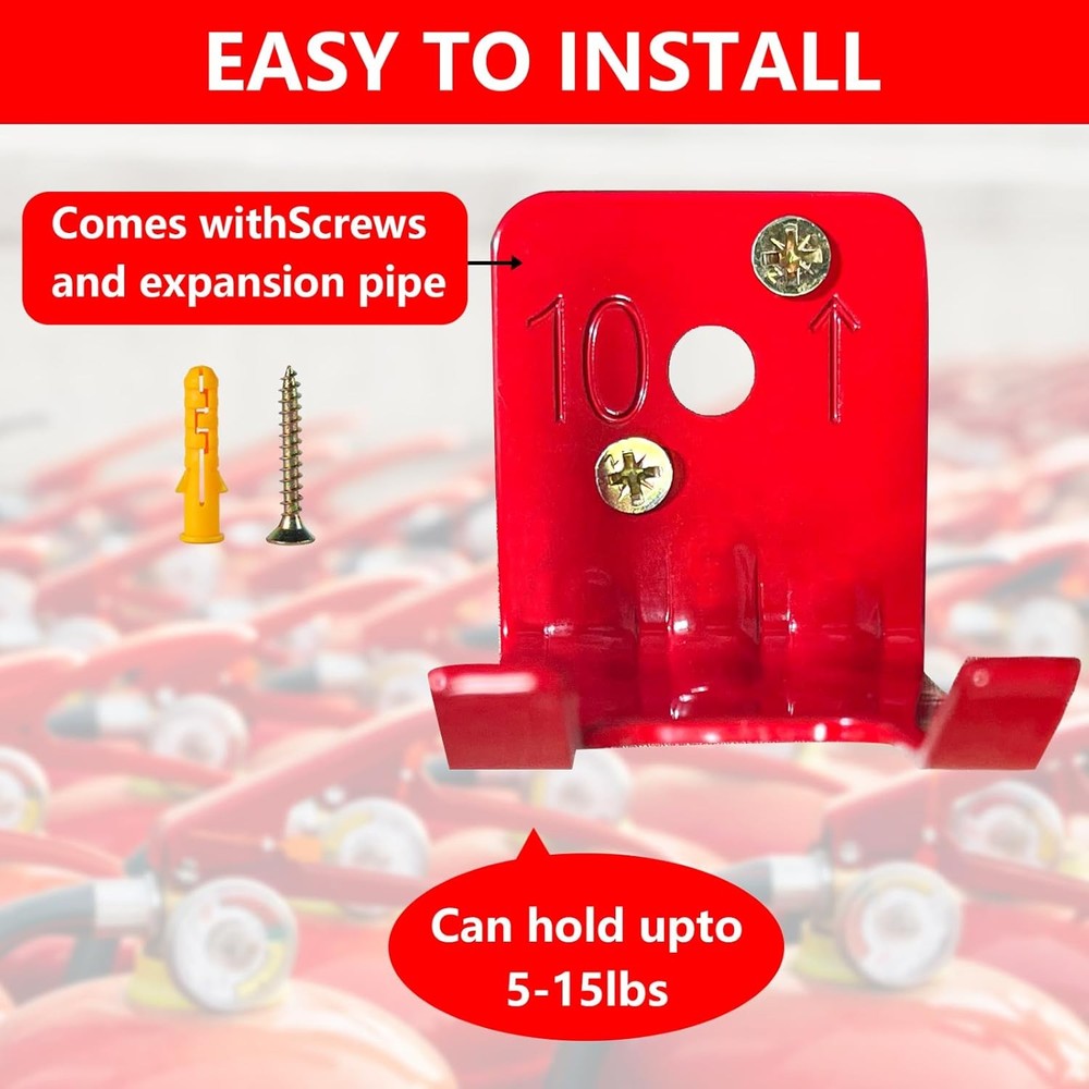 Fire Extinguisher Mounts & Brackets,4 Pack 4 Pack, Red