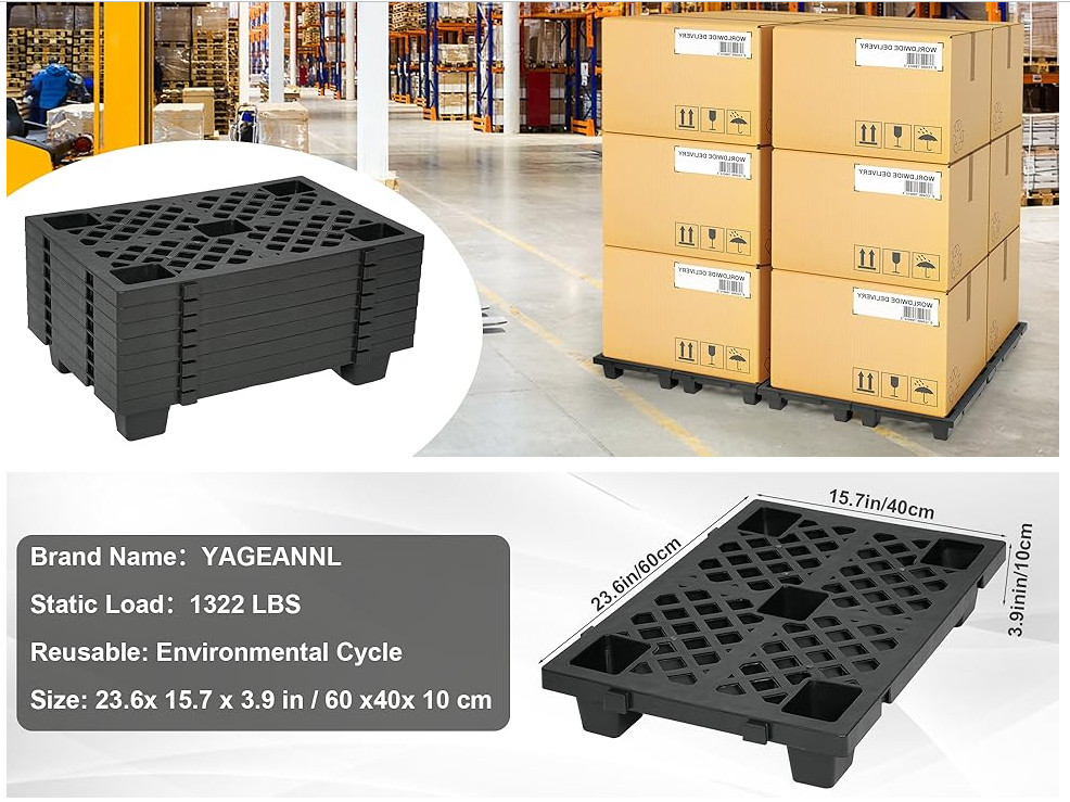 8Pcs Plastic Pallet Modular Stackable Ventilation Pallet 2200lbs Capacity
