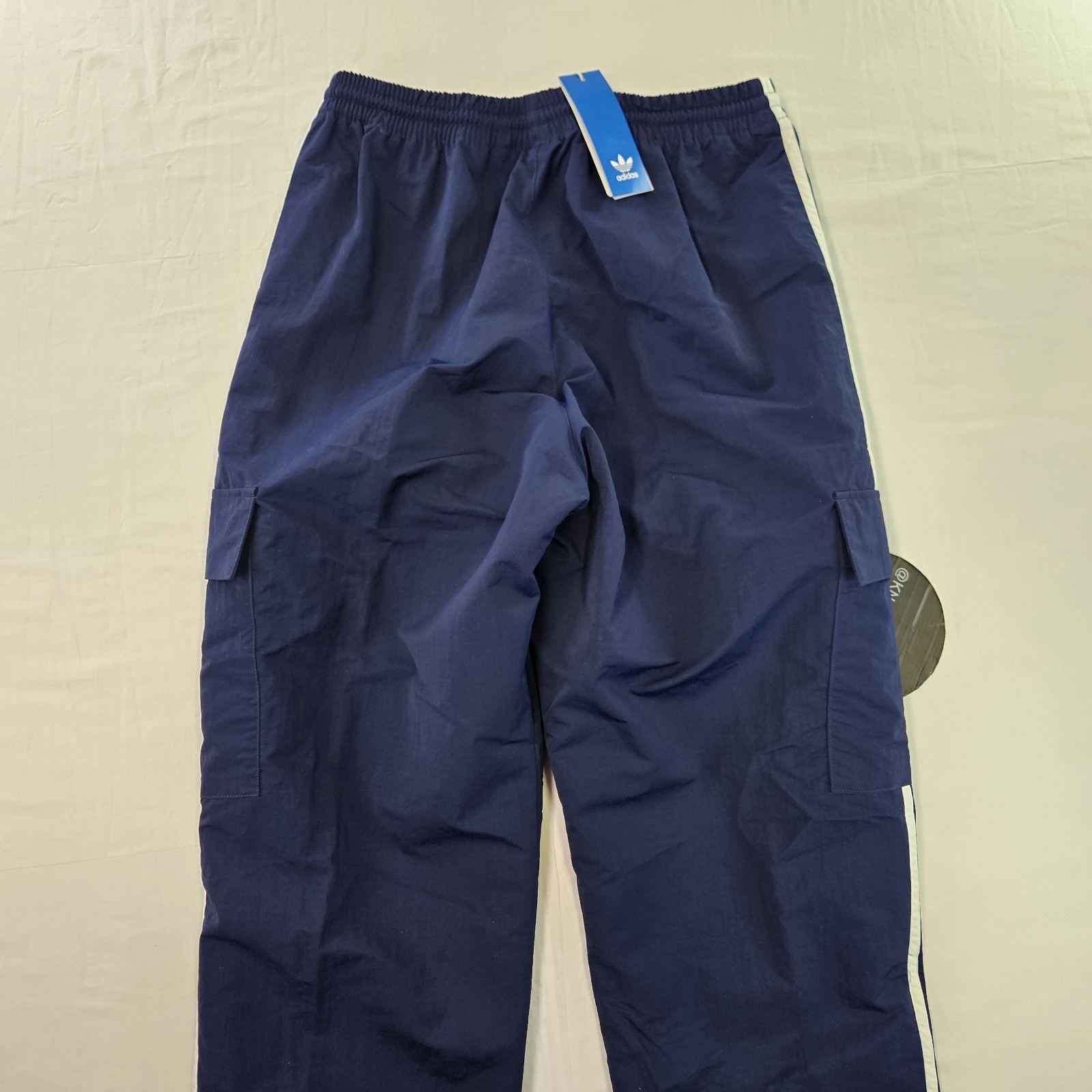 Adidas Originals 3 Stripe Cargo Pants Navy Blue White HR3362 Men's Size Medium