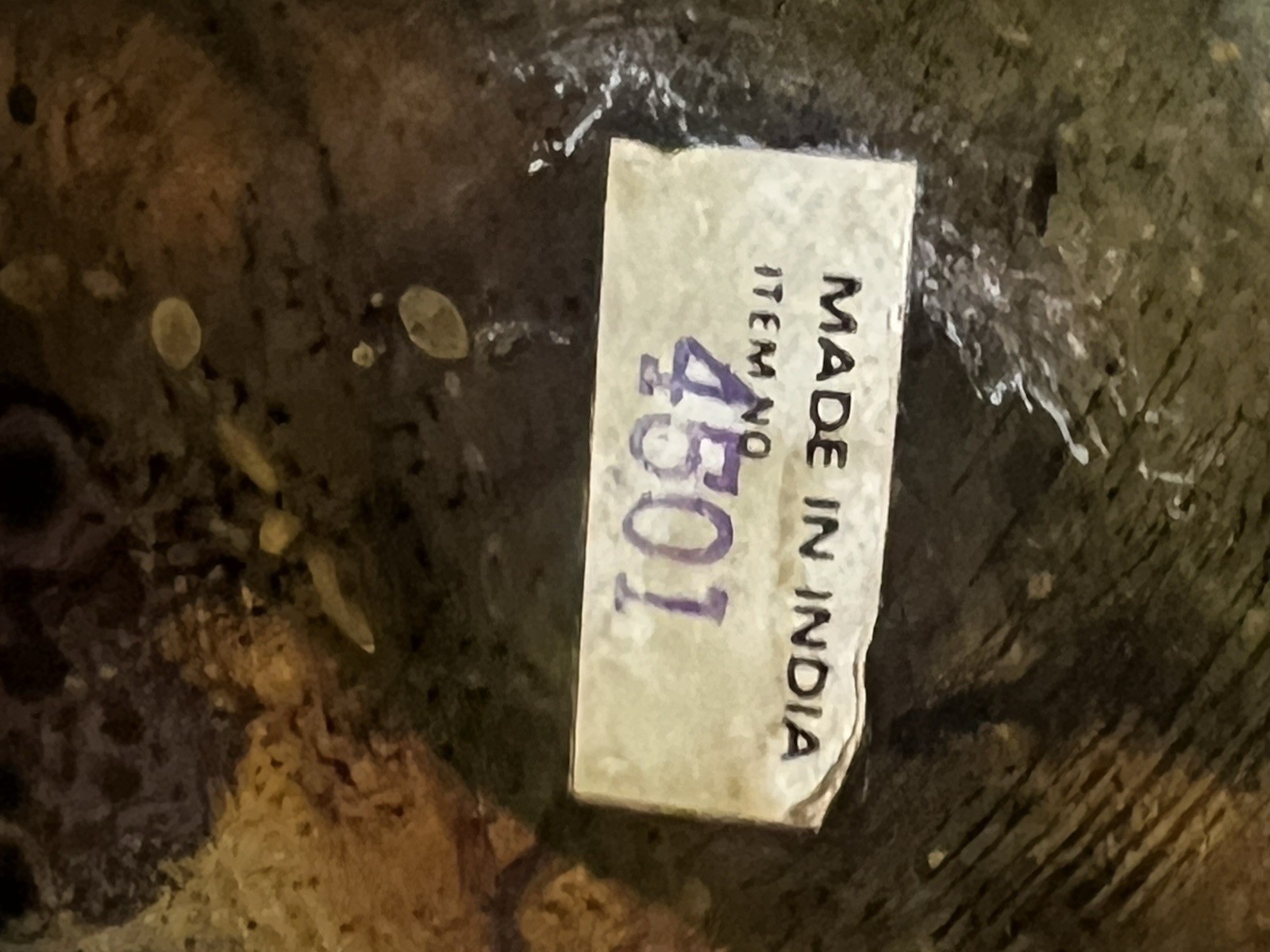 VTG BRASS COFFEE/TEA POT 8.5" T BLACK COATED HANDLE (2506)