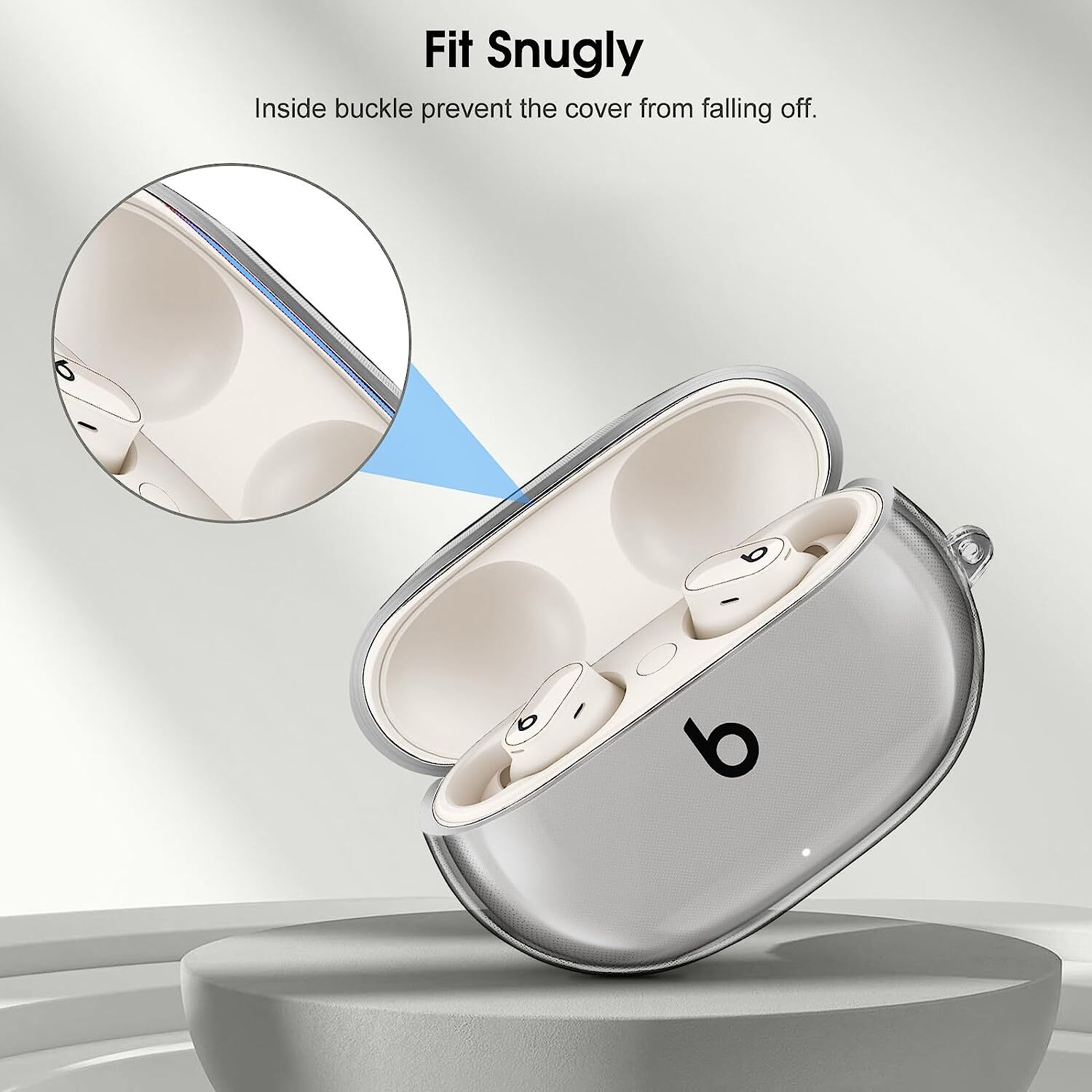 Clear Case for New Beats Studio Buds + 2023 Shockproof Earbuds Protective Cover