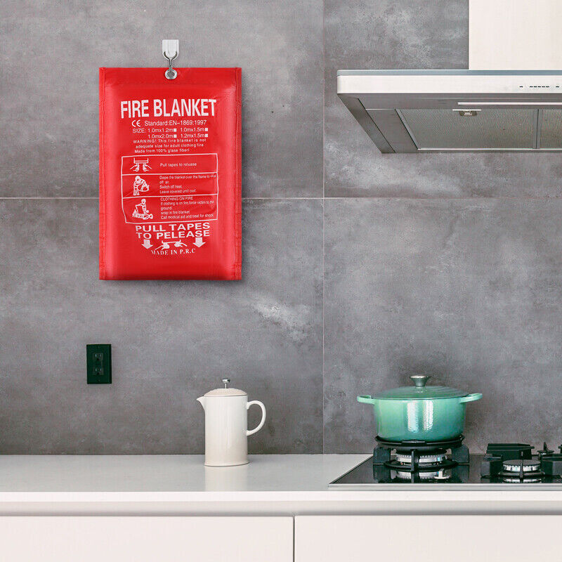 2Pack Large Fire Blanket Fireproof for Home Kitchen Office Emergency Safety