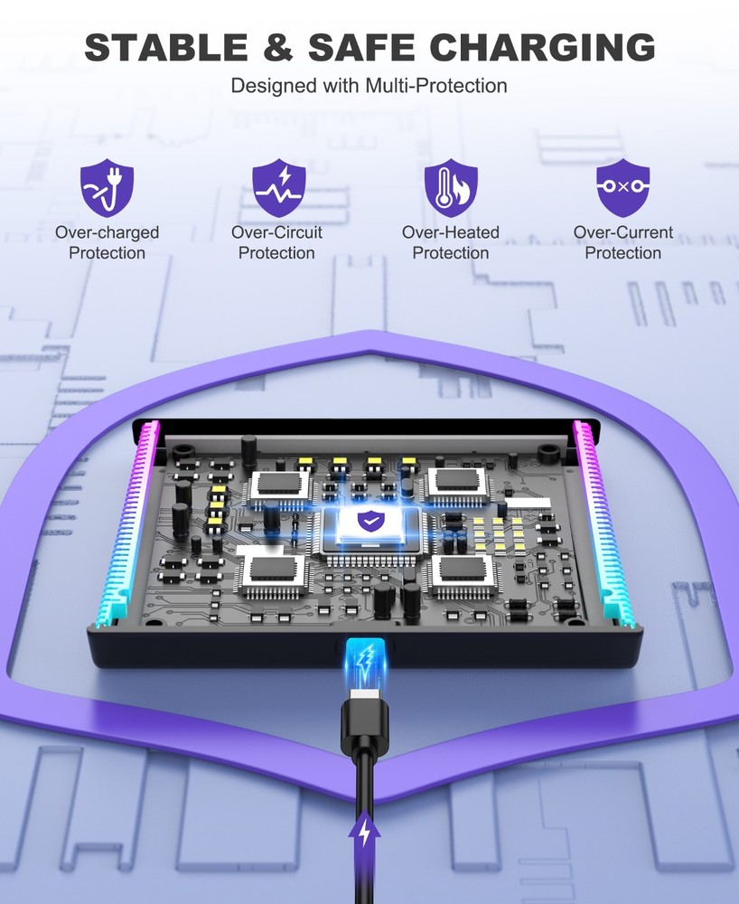 Charger Dock for Nintendo Switch 2 Joycon Controller w/Charging Cord&Indicator