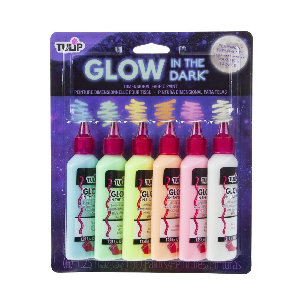 17581 Dimensional Metallic Fabric Paint 6pack glow