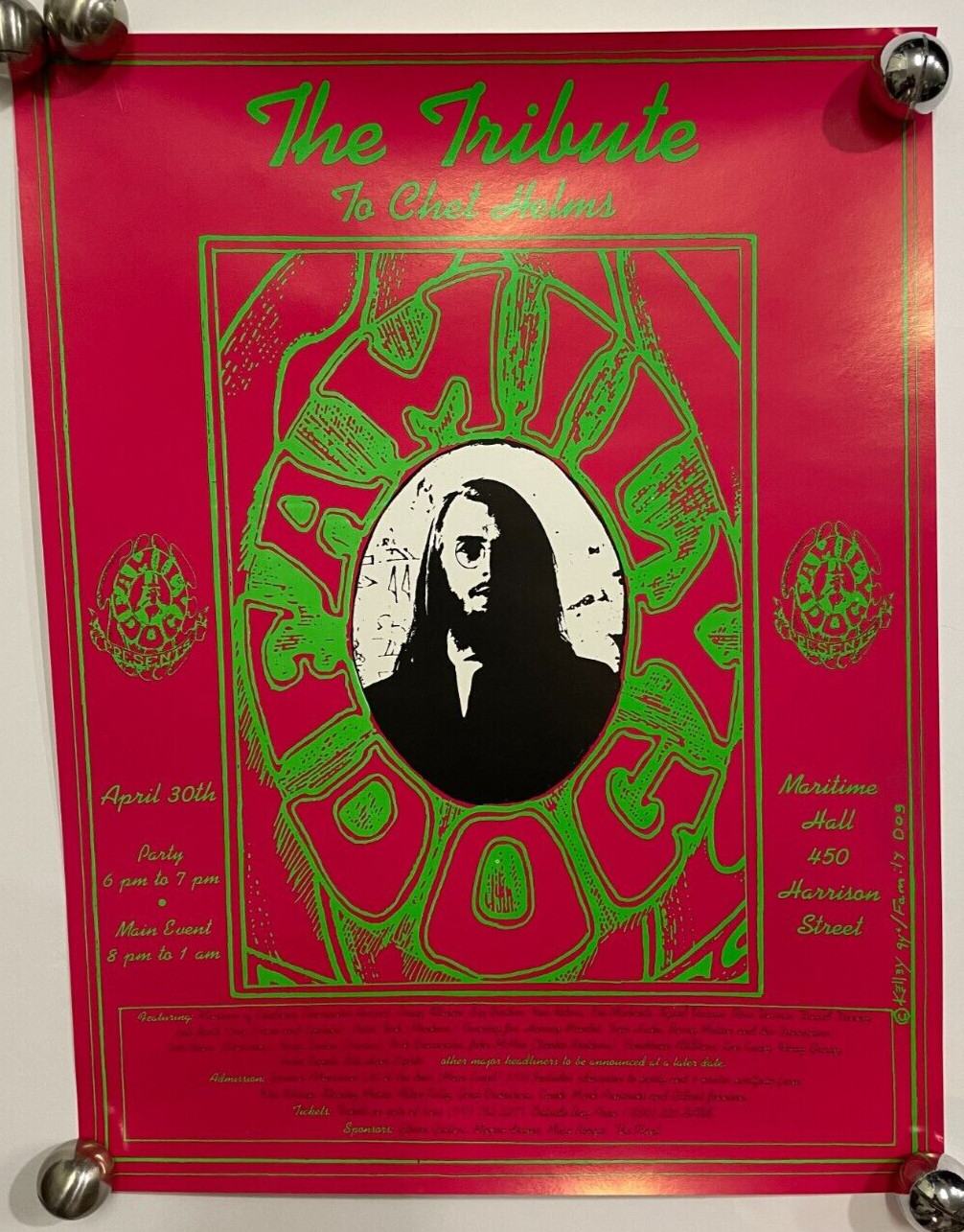 CHET HELMS FAMILY DOG MARITIME HALL POSTER