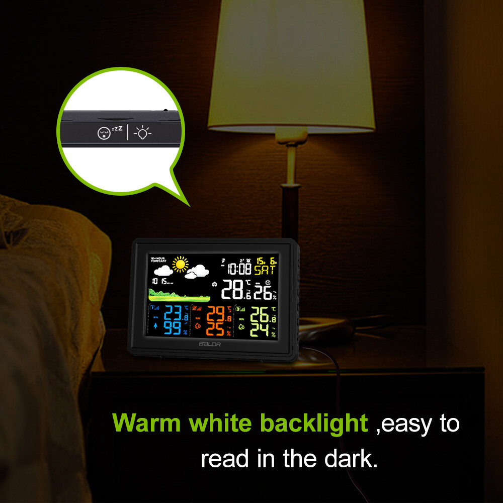 BALDR Digital Wireless Weather Station Indoor Outdoor 3 Thermo Hygrometer Sensor