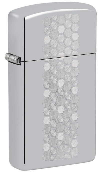 Zippo Lighter - Customized Engraved Message Honeycomb Pattern Design 46270