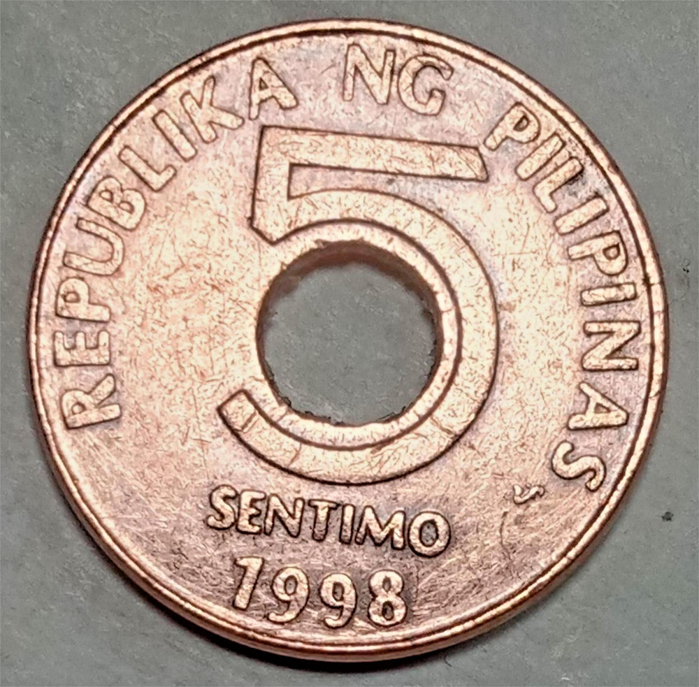 PHILIPPINES 5 SENTIMOS 1998