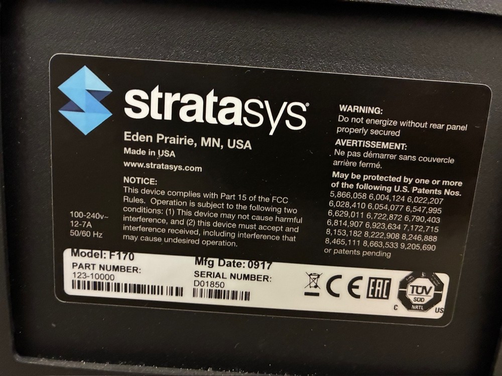 StrataSys F170 3D Printer - Good Working Condition
