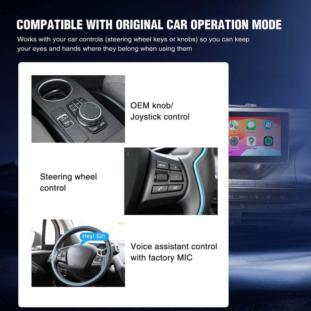 Wireless CarPlay & Android Auto Interface for BMW i3 I01 2012-2017 NBT System US